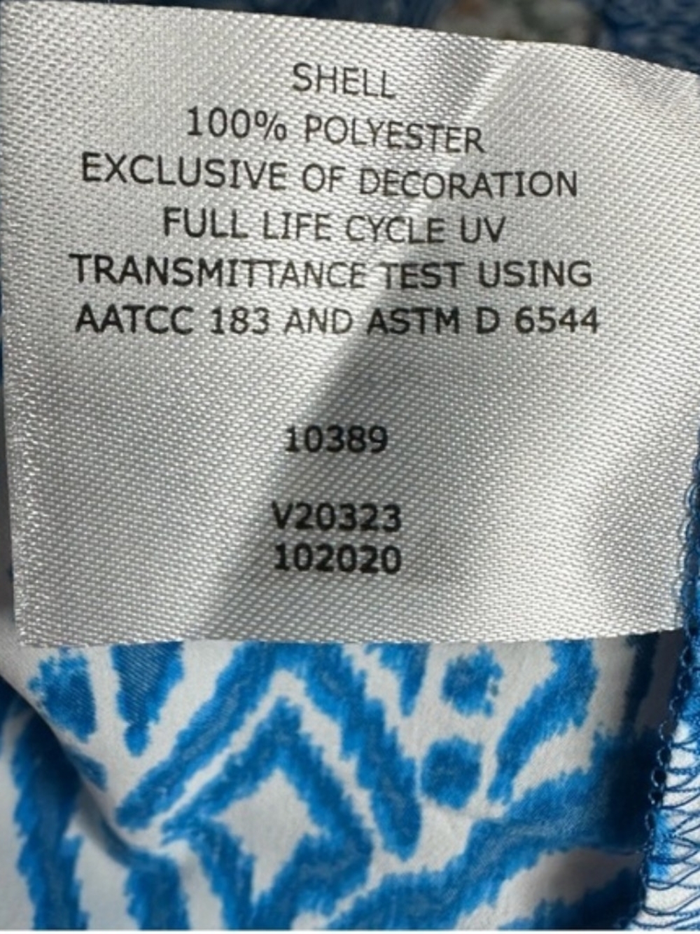 Coolibar Women's Blue Ikat Print Swim Cover-Up Dress - Size Medium - Picture 9 of 13